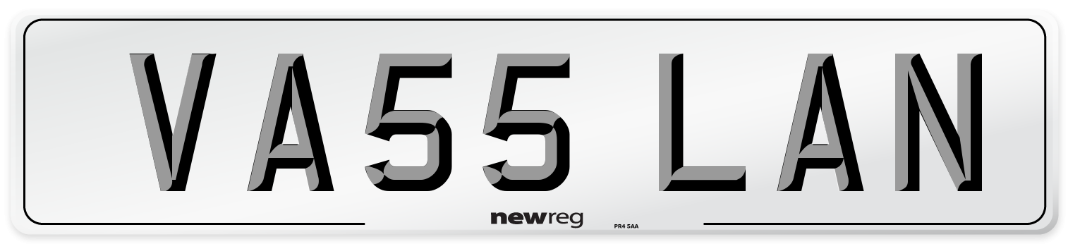 VA55 LAN Number Plate from New Reg